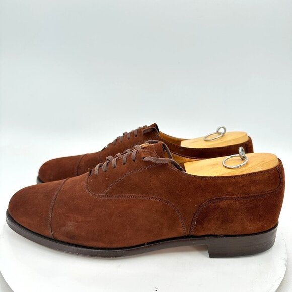 Cole Haan Men Size UK 10D US 10.5D Brown Suede Cap Toe Oxford England Shoes - Picture 1 of 11